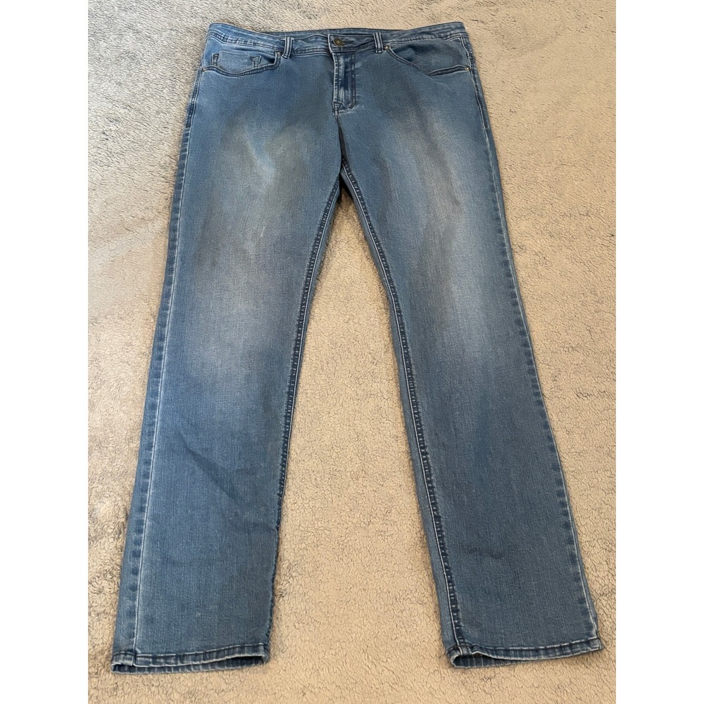 Buffalo David Bitton Adam Slim Stretch Jeans Mens 36x34 Medium Wash Blue Denim
